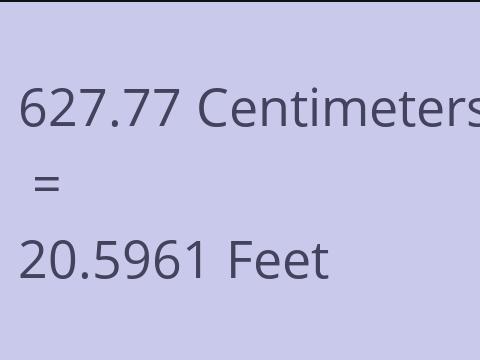 627.77 CM TO FEET