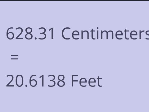 628.31 CM TO FEET