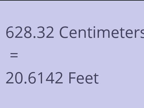 628.32 CM TO FEET