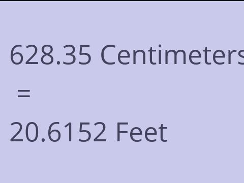 628.35 CM TO FEET