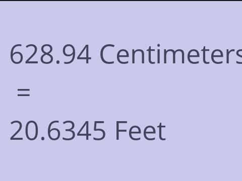 628.94 CM TO FEET