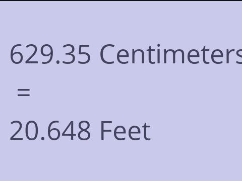 629.35 CM TO FEET