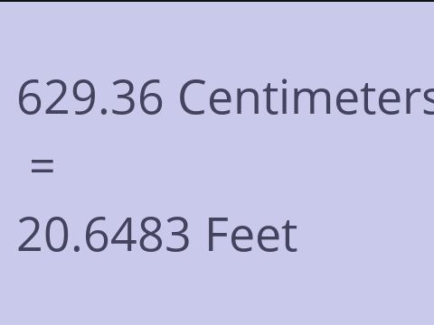 629.36 CM TO FEET