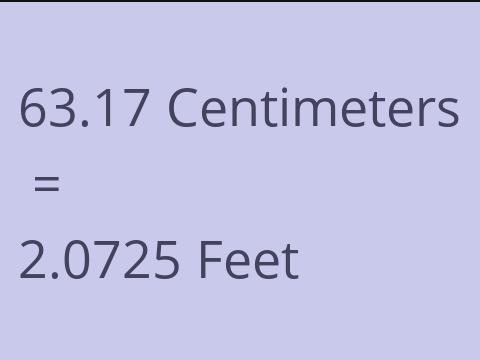 63.17 CM TO FEET