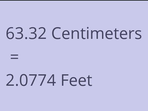 63.32 CM TO FEET