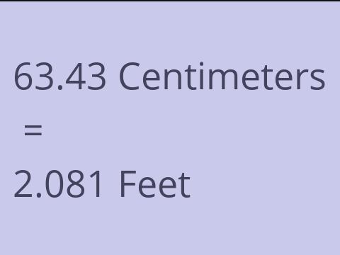 63.43 CM TO FEET