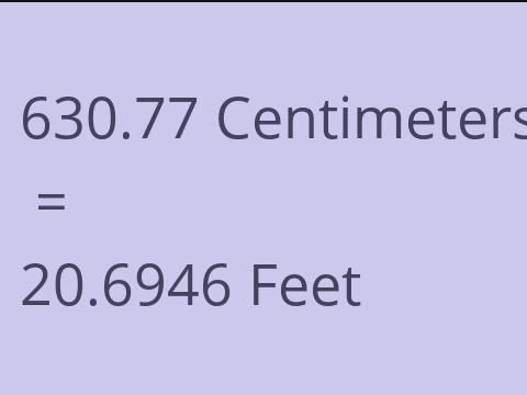 630.77 CM TO FEET