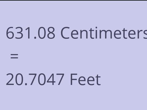 631.08 CM TO FEET