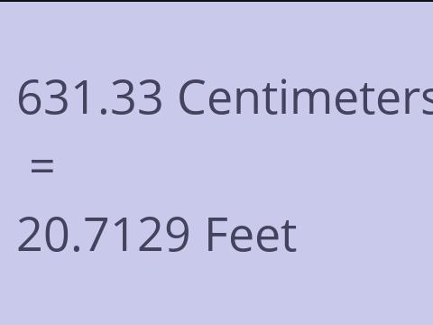 631.33 CM TO FEET