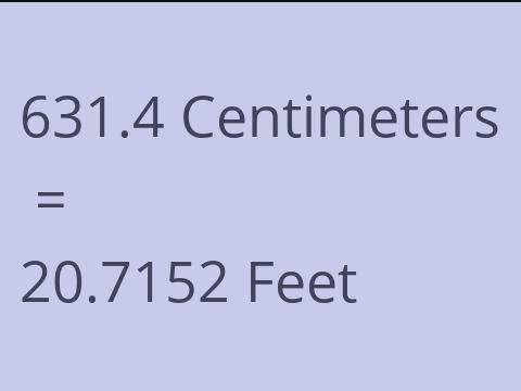 631.4 CM TO FEET