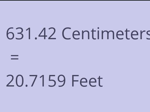 631.42 CM TO FEET