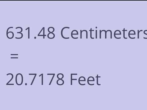 631.48 CM TO FEET