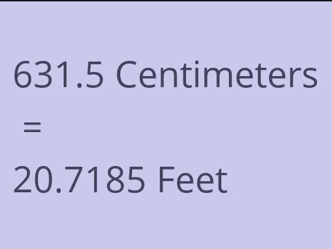 631.5 CM TO FEET