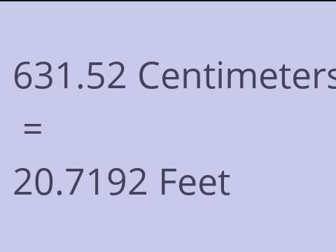 631.52 CM TO FEET