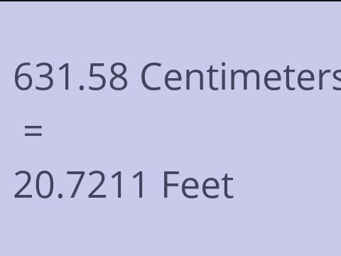 631.58 CM TO FEET