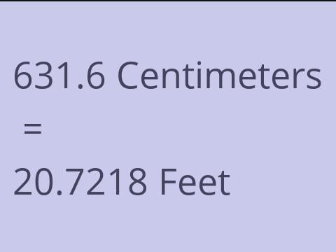 631.6 CM TO FEET