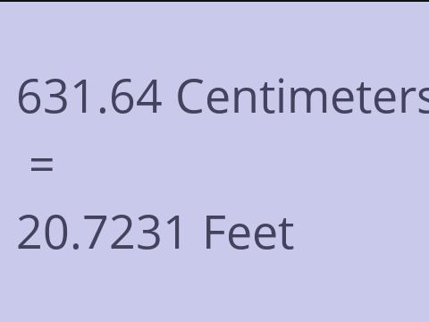 631.64 CM TO FEET