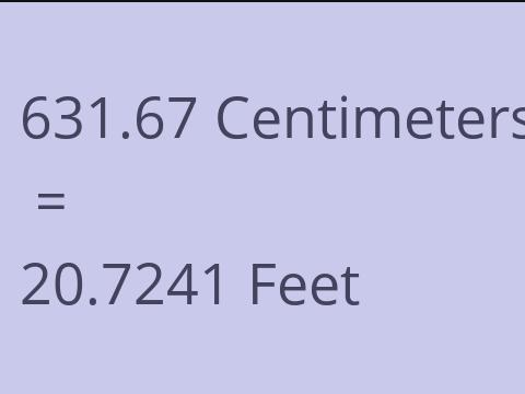 631.67 CM TO FEET