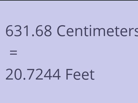 631.68 CM TO FEET