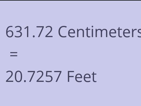 631.72 CM TO FEET