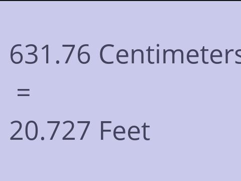 631.76 CM TO FEET