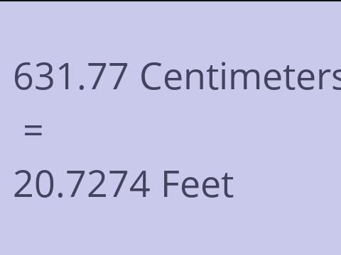 631.77 CM TO FEET