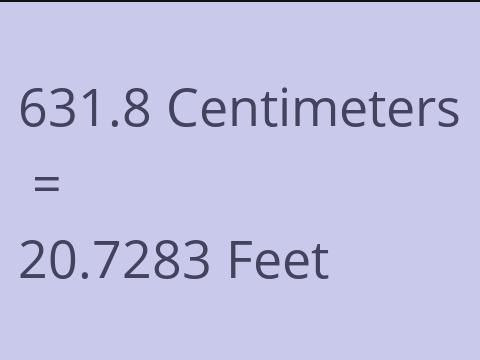 631.8 CM TO FEET