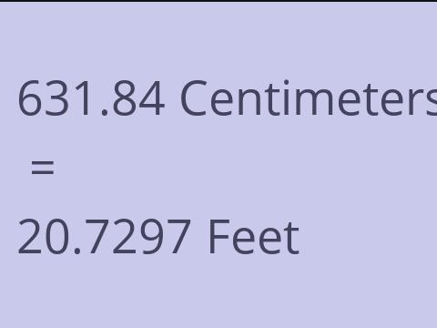 631.84 CM TO FEET