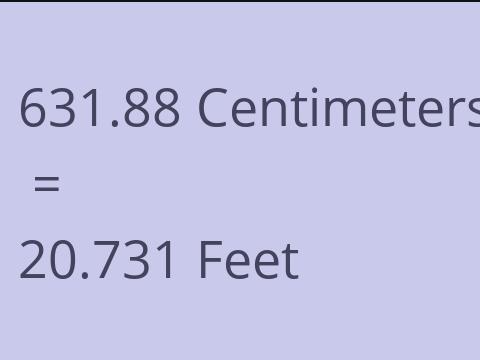 631.88 CM TO FEET