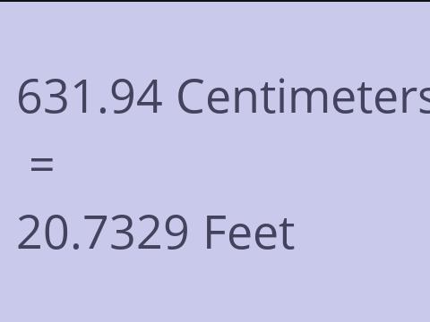 631.94 CM TO FEET