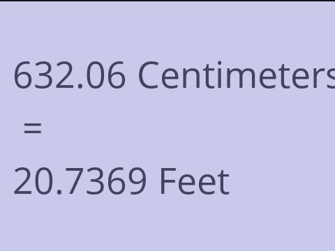 632.06 CM TO FEET