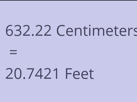 632.22 CM TO FEET