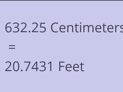 632.25 CM TO FEET