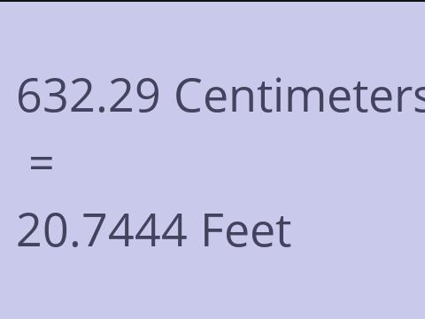 632.29 CM TO FEET