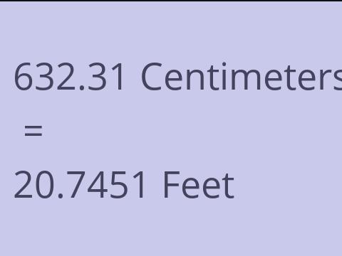 632.31 CM TO FEET