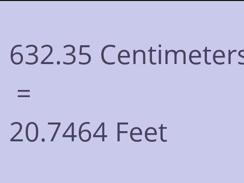 632.35 CM TO FEET