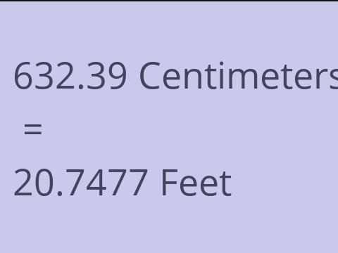 632.39 CM TO FEET