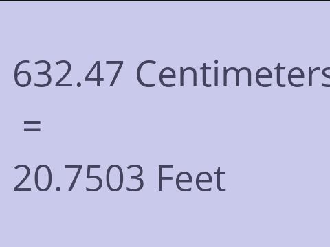 632.47 CM TO FEET