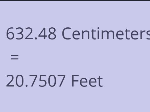 632.48 CM TO FEET