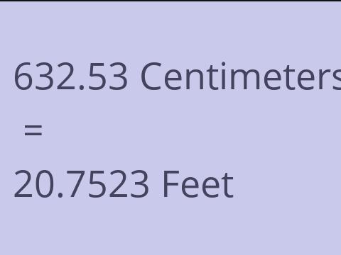 632.53 CM TO FEET