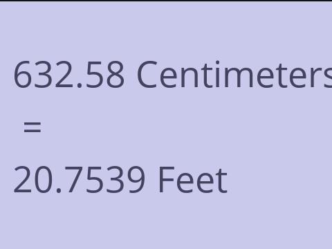 632.58 CM TO FEET