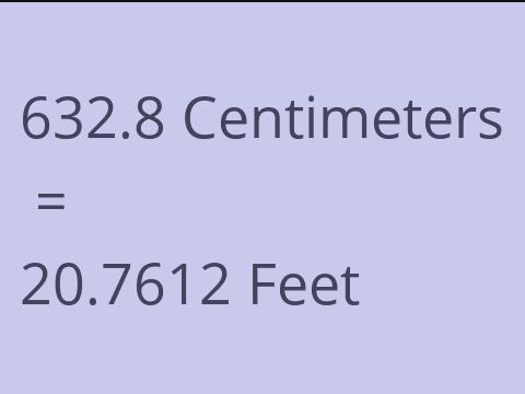 632.8 CM TO FEET