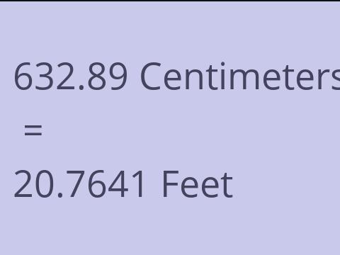 632.89 CM TO FEET