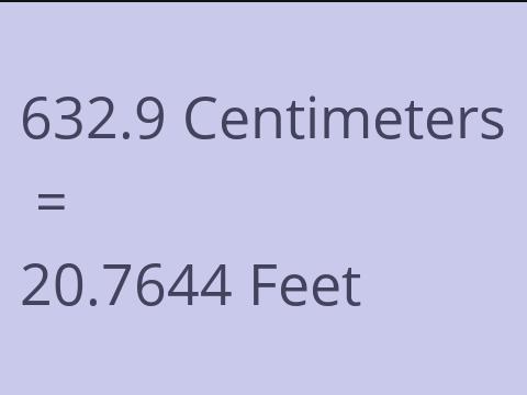 632.9 CM TO FEET