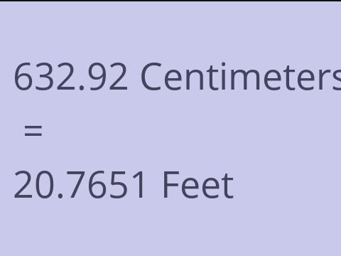 632.92 CM TO FEET