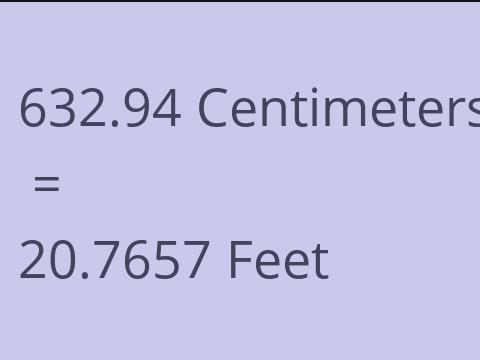 632.94 CM TO FEET