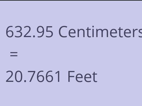 632.95 CM TO FEET