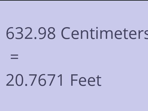 632.98 CM TO FEET