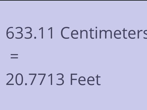 633.11 CM TO FEET