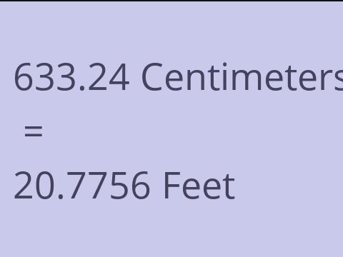 633.24 CM TO FEET